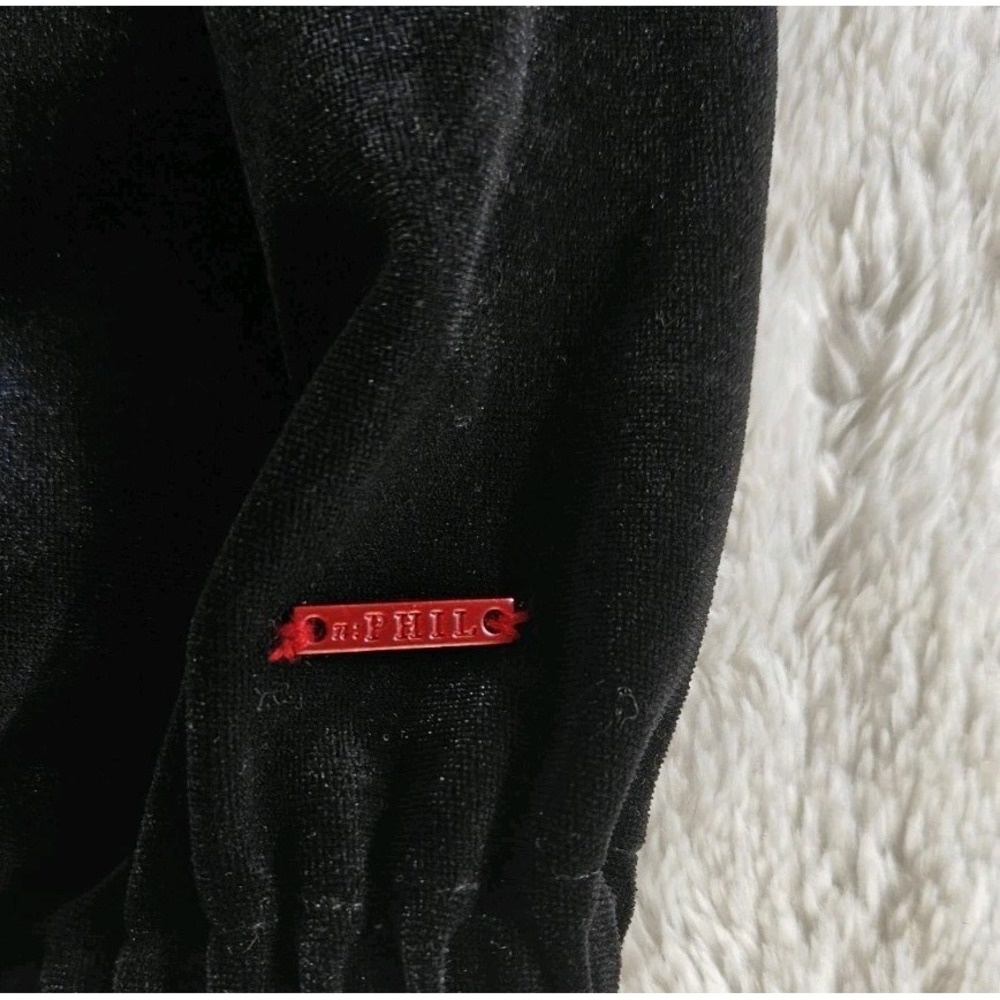 Anthropologie Philanthropy Top Off The Shoulder Medium Asymmetrical Black Velvet - Picture 4 of 6